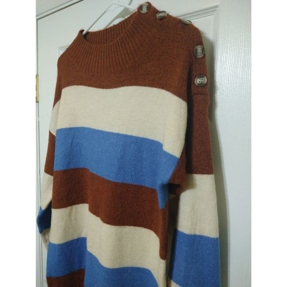 Altar'd State Women's Striped Mock Collar Sweater Dress Size S - Picture 5 of 11